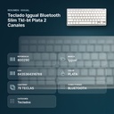 TECLADO IGGUAL  BLUETOOTH SLIM TKL-BT PLATA 2 CANALES - resumen de atributos