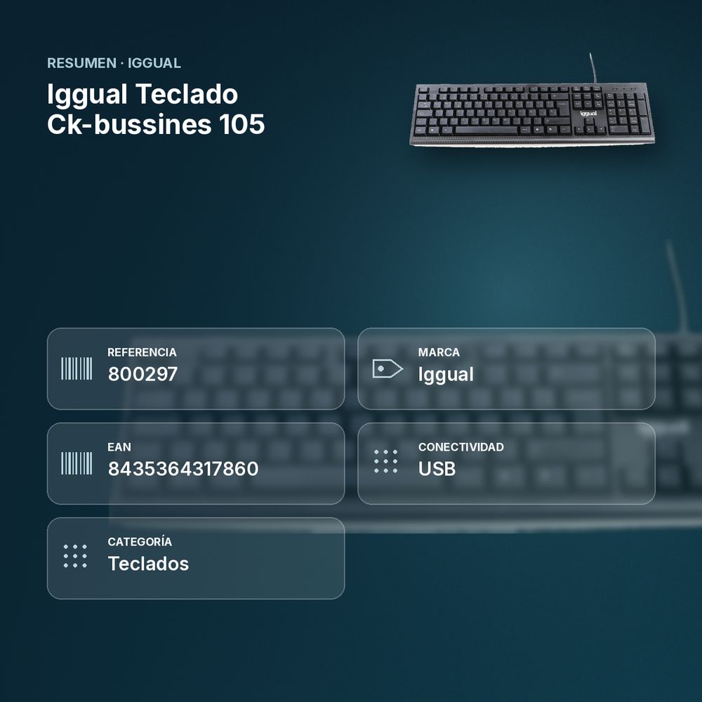 IGGUAL TECLADO CK-BUSSINES 105 - resumen de atributos