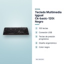 TECLADO MULTIMEDIA IGGUAL CK-BASIC-120T NEGRO - características principales