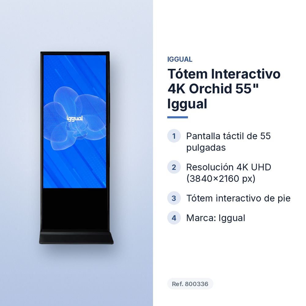 TÓTEM INTERACTIVO 4K ORCHID 55" IGGUAL  - características principales