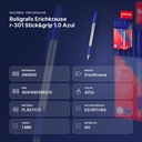 BOLÍGRAFO ERICHKRAUSE R-301 STICK&GRIP 1.0 AZUL  - resumen de atributos