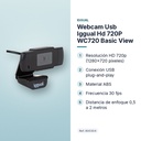 WEBCAM USB IGGUAL HD 720P WC720 BASIC VIEW - características principales