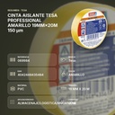 CINTA AISLANTE TESA PROFESSIONAL AMARILLO 19MM×20M 150 µm  - resumen de atributos