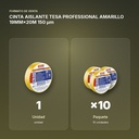 CINTA AISLANTE TESA PROFESSIONAL AMARILLO 19MM×20M 150 µm  - formato de venta: paquete de 10