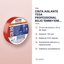 CINTA AISLANTE TESA PROFESSIONAL ROJO 15MM×10M 150 µm  - características principales