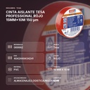 CINTA AISLANTE TESA PROFESSIONAL ROJO 15MM×10M 150 µm  - resumen de atributos