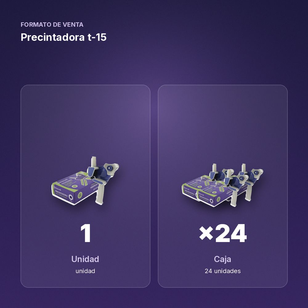 PRECINTADORA T-15 - formato de venta: caja de 24
