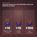 HOJAS DE GOMA EVA CON PURPURINA UNICOLOR MARRON 40x60CM - formato de venta: paquete de 10, caja de 100