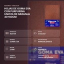 HOJAS DE GOMA EVA CON PURPURINA UNICOLOR NARANJA 40x60CM - resumen de atributos