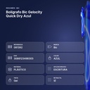 BOLÍGRAFO BIC GELOCITY QUICK DRY AZUL - resumen de atributos