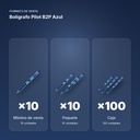 BOLÍGRAFO PILOT B2P AZUL - formato de venta: paquete de 10, caja de 100