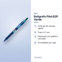 BOLÍGRAFO PILOT B2P VERDE - características principales