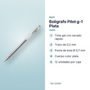 BOLÍGRAFO PILOT G-1 PLATA - características principales