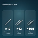 BOLÍGRAFO PILOT G-1 PLATA - formato de venta: paquete de 12, caja de 144, palé de 864