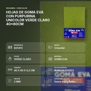 HOJAS DE GOMA EVA CON PURPURINA UNICOLOR VERDE CLARO 40x60CM - resumen de atributos