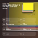 HOJAS DE GOMA EVA 10 COLORES SURTIDOS 40x60 - resumen de atributos