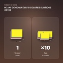 HOJAS DE GOMA EVA 10 COLORES SURTIDOS 40x60 - formato de venta: caja de 10