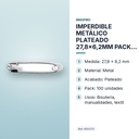 IMPERDIBLE METÁLICO PLATEADO 27,8x6,2MM PACK 100 UDS - características principales