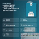 LAMINA FIELTRO ACRÍLICO AZUL TURQUESA  30x45 CM 160 g/m² PACK 10 UNIDADES INNSPIRO - resumen de atributos