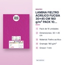 LAMINA FIELTRO ACRÍLICO FUCSIA 30x45 CM 160 g/m² PACK 10 UNIDADES INNSPIRO - características principales