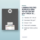 LAMINA FIELTRO ACRÍLICO GRIS 30x45 CM 160 g/m² PACK 10 UNIDADES INNSPIRO - características principales