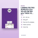 LAMINA FIELTRO ACRÍLICO LILA 30x45 CM 160 g/m² PACK 10 UNIDADES INNSPIRO - características principales