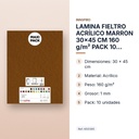 LAMINA FIELTRO ACRÍLICO MARRON 30x45 CM 160 g/m² PACK 10 UNIDADES INNSPIRO - características principales