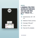 LAMINA FIELTRO ACRÍLICO NEGRO 30x45 CM 160 g/m² PACK 10 UNIDADES INNSPIRO - características principales