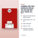 LAMINA FIELTRO ACRÍLICO ROJO 30x45 CM 160 g/m² PACK 10 UNIDADES INNSPIRO - características principales