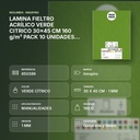 LAMINA FIELTRO ACRÍLICO VERDE CITRICO 30x45 CM 160 g/m² PACK 10 UNIDADES INNSPIRO - resumen de atributos