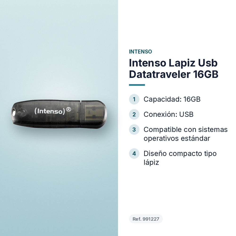 INTENSO LAPIZ USB DATATRAVELER 16GB - características principales