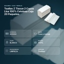 TOALLAS Z TISSUE 2 CAPAS LISA 100% CELULOSA CAJA 20 PAQUETES - resumen de atributos