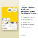 LAMINA FIELTRO ACRÍLICO AMARILLO 30x45 CM 160 g/m² PACK 10 UNIDADES INNSPIRO - características principales