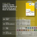 LAMINA FIELTRO ACRÍLICO AMARILLO 30x45 CM 160 g/m² PACK 10 UNIDADES INNSPIRO - resumen de atributos