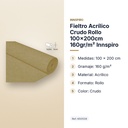 FIELTRO ACRÍLICO CRUDO ROLLO 100X200CM 160GR/M² INNSPIRO - características principales