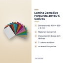 LAMINA GOMA EVA PURPURINA 40X60 5 COLORES - características principales