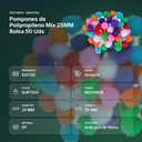 POMPONES DE POLIPROPILENO MIX 25MM BOLSA 50 UDS - resumen de atributos