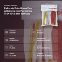 PALOS DE POLO GOMA EVA ADHESIVA CON PURPURINA 114×10×2 MM 150 UDS - resumen de atributos