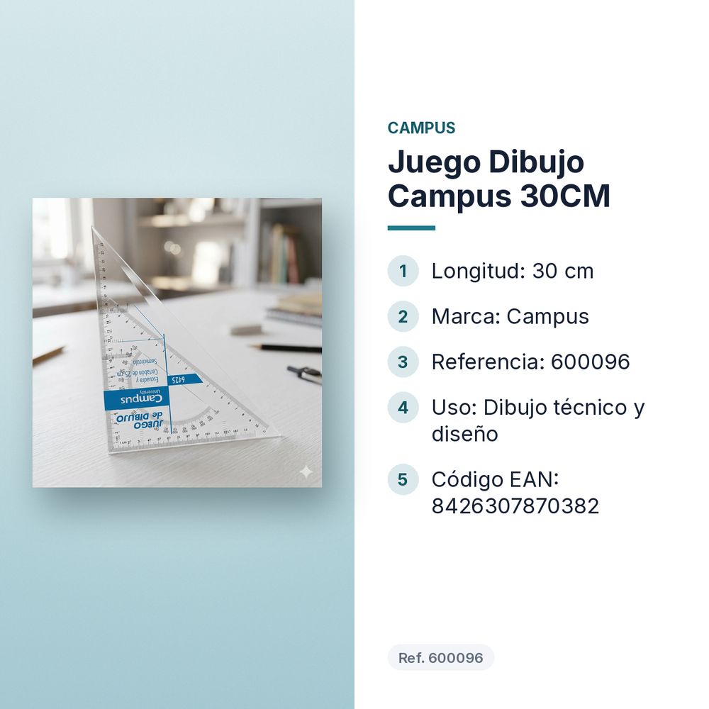 JUEGO DIBUJO CAMPUS 30CM - características principales