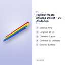 PAJITAS PVC DE COLORES 26CM – 20 UNIDADES - características principales