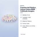 CUENTAS DE PLÁSTICO LETRAS CUBOS 6MM 1.000UDS INNSPIRO - características principales