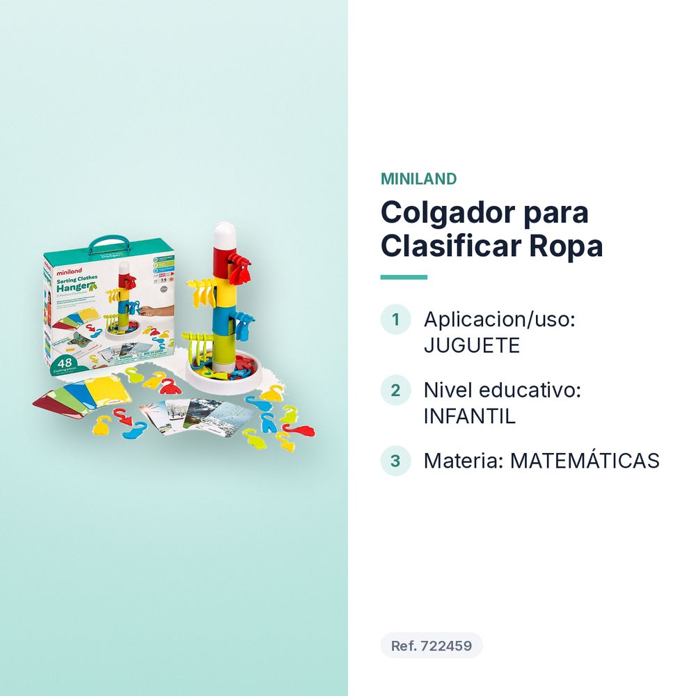 COLGADOR PARA CLASIFICAR ROPA - características principales