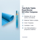 TELA ROLLO TEJIDO ROYAL BONDY 80X25M TURQUESA - características principales