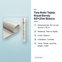 TELA ROLLO TEJIDO ROYAL BONDY 80X25M BLANCO - características principales