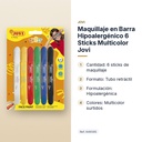 MAQUILLAJE EN BARRA HIPOALERGÉNICO 6 STICKS MULTICOLOR JOVI - características principales