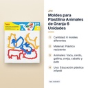 MOLDES PARA PLASTILINA ANIMALES DE GRANJA 6 UNIDADES - características principales
