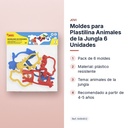 MOLDES PARA PLASTILINA ANIMALES DE LA JUNGLA 6 UNIDADES - características principales