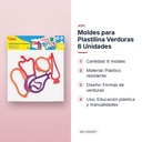 MOLDES PARA PLASTILINA VERDURAS 6 UNIDADES - características principales