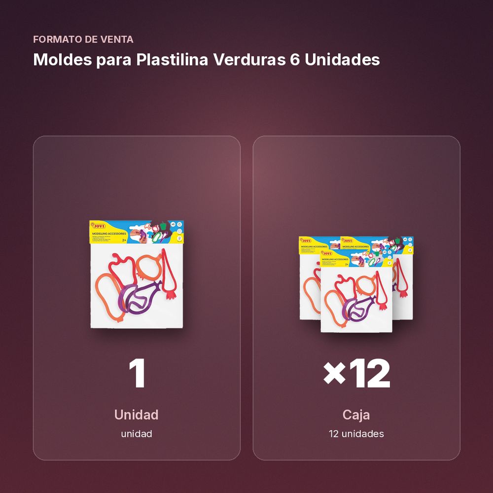MOLDES PARA PLASTILINA VERDURAS 6 UNIDADES - formato de venta: caja de 12