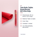 TELA ROLLO TEJIDO ROYAL BONDY 80X25M ROJO - características principales
